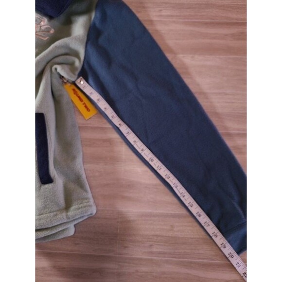 Round Two Fleece Snap Jacket M – Green Blue R2 Logo, Lightweight Pullover, NWT - Picture 9 of 9